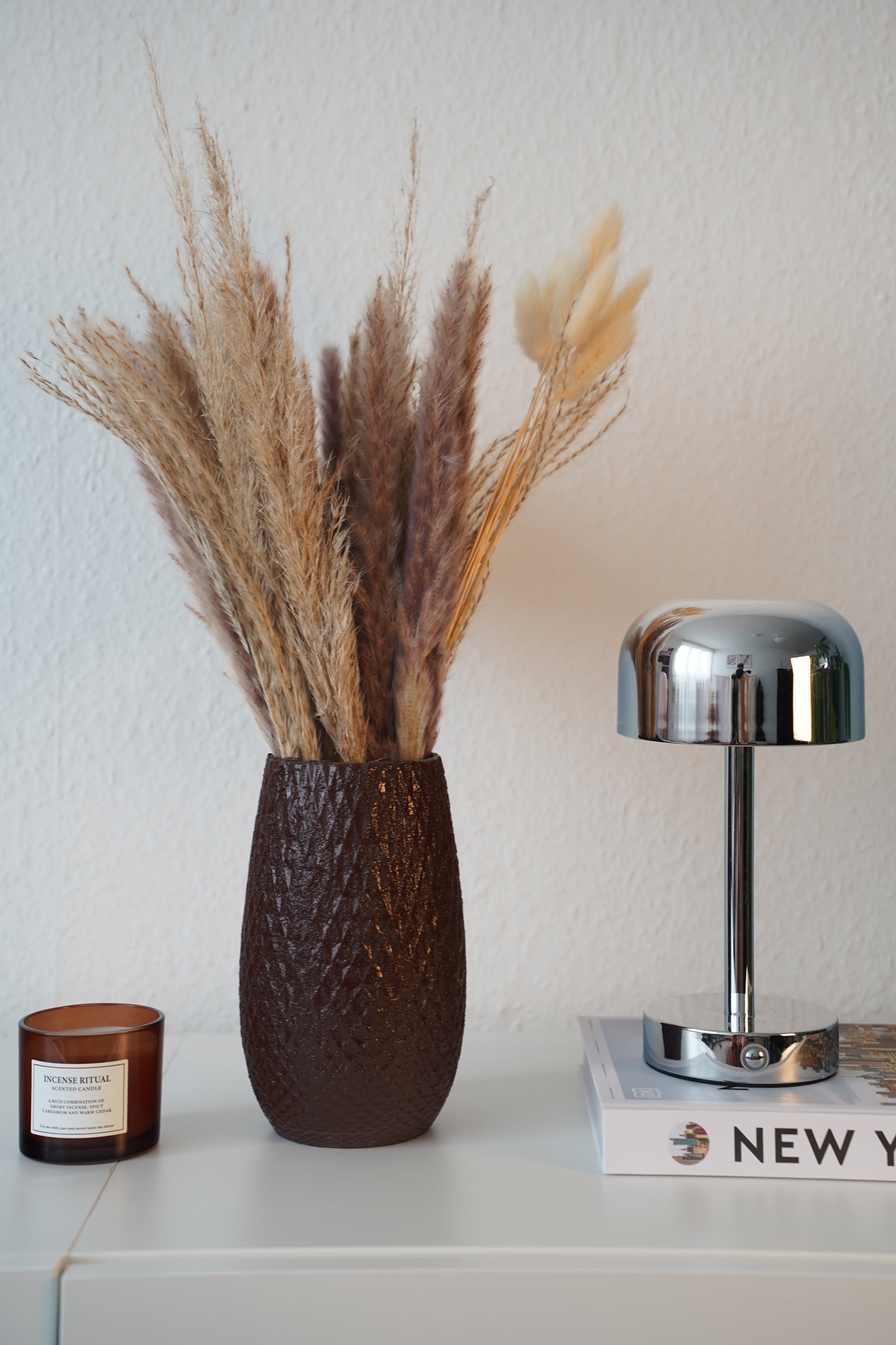 Design Vase Sam in Mahagoni Braun – handveredelte Design Vase von Saen-Design